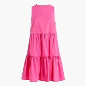 J.Crew Tiered Hot Pink Sleeveless A-Line Swing Dress